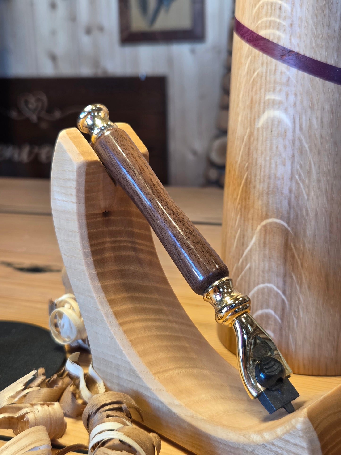 Manico rasoio in noce