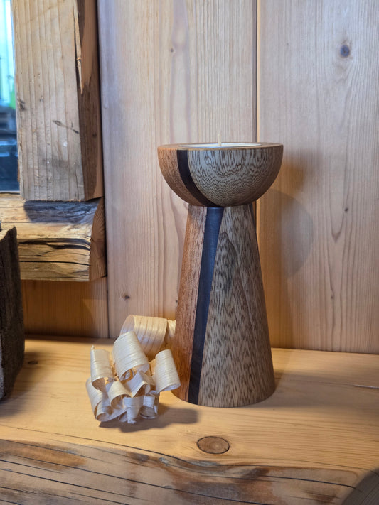 Portacandela in okume e iroko